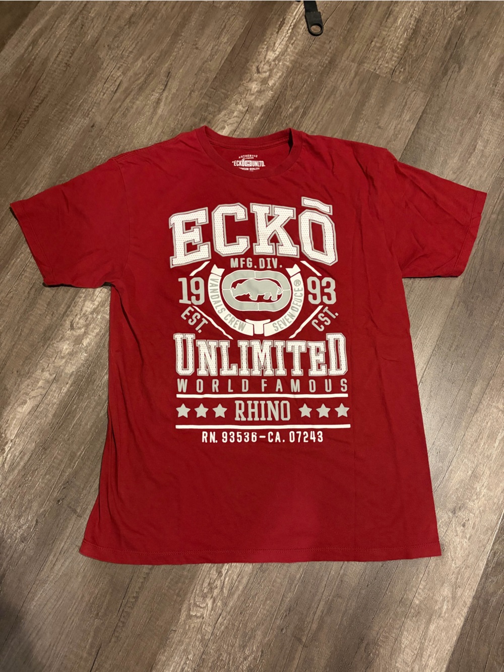 Ecko Unltd. Red Rhino Graphic Logo Tee Red (TAGGED L)